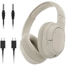 Belkin SoundForm Noise Cancelling Kopfhörer kabellos Bluetooth Kopfhörer, Headset mit Mikrofon, Over-Ear-Kopfhörer mit 60 h, Beige