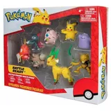 Bandai Pokémon 8 Battle-Figuren – Pikachu, Rondoudou (Jigglypuff), Rocabot (Rockruff), Abra, Farfuret (Sneasel), Metamorph (Ditto), Phyllali (Leafeon) und Magicarpe (Magikarp) – JW2686