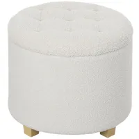 Homcom Sitzhocker mit Stauraum 45 x 45 x 41 cm Weiß
