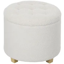 Homcom Sitzhocker mit Stauraum 45 x 45 x 41 cm Weiß