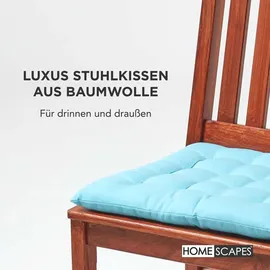 Homescapes Stuhlkissen 40 x 40 x 6,5 cm hellblau 6 St.