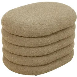 SVITA BLOSSOM Hocker mit Stauraum Sitzhocker Ottomane Boucle-Polster Hellbraun