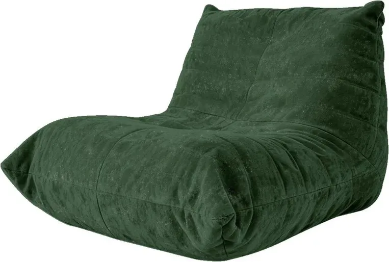 URBAN MEUBLE Luxuriöser Chenille-Beanbag mit Silberdraht, Liegesofa, Grün, 90 x 100 x 80 cm