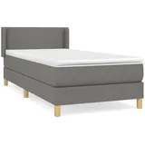 vidaXL Boxspringbett mit Matratze Dunkelgrau 100x200 cm Stoff