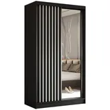 masseno Schwebetürenschrank LAMELLO 120 x 216 x 61 cm Schwarz