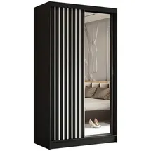 masseno Schwebetürenschrank LAMELLO 120 x 216 x 61 cm Schwarz