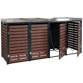 Proregal Mülltonnenverkleidung 124 x 265 x 84 cm walnuss