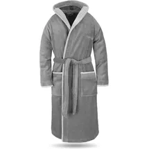 Normani Unisex Baumwoll-Bademantel Rob in Grau/Hellgrau | Gr.: XS
