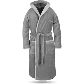 Normani Unisex Baumwoll-Bademantel Rob in Grau/Hellgrau | Gr.: XS
