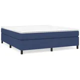 vidaXL Boxspringbett mit Matratze Blau 160x200 cm Stoff