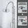 Görbach Regendusche Duschsystem ohne Armatur Edelstahl Duschset mit Rund Kopfbrause D20cm Chrom