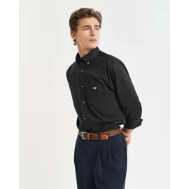 GANT Regular Fit Popeline Hemd - Schwarz - L