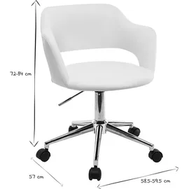 miliboo Design-Bürostuhl Kunstleder Weiß