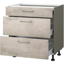kochstation Unterschrank KOCHSTATION KS-Trea U2AS80 80 x 56 x 75 cm Grau