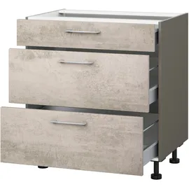 kochstation Unterschrank KOCHSTATION KS-Trea U2AS80 80 x 56 x 75 cm Grau
