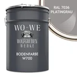 WO-WE Bodenversiegelung Betonfarbe Bodenfarbe Bodenbeschichtung W700, 1-10L, Seidenglänzend grau