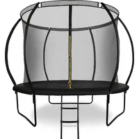 Kindertrampolin 305 cm mit Netz und Leiter – für Garten und Haus - Schwarz