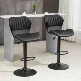Homcom 2er-Set Barhocker 360° drehbare Barstühle Schwarz