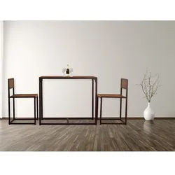 Set aus BAR-Tisch und 2 braunen Walnussstühlen Mod. SIENA Space Saver von Yelloo
