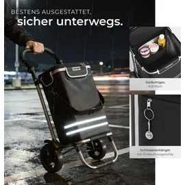 Tectake Einkaufstrolley Schwarz 46 x 38