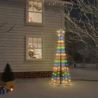 VidaXL LED-Weihnachtsbaum Kegelform Mehrfarbig 108 LEDs 70x180 cm