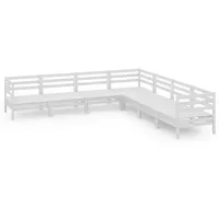 vidaXL 7-tlg. Garten-Lounge-Set Massivholz Kiefer Weiß