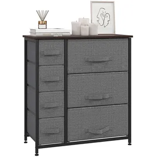 Homcom Schubladenschrank Dunkelgrau, Metall, 30x71x63.5 cm + Holz + Vliesstoff Grau