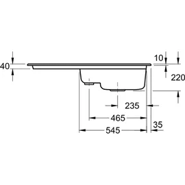 Villeroy & Boch Subway 60 rechts Einbauspüle almond Handbetätigung 1000 x 510 mm