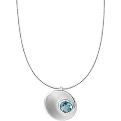 Celesta Silber Halskette 925 Silber mattiert mit echtem Blautopas