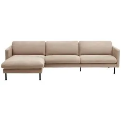 Ecksofa Nathan in Beige Flachgewebe