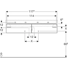 Geberit Xeno2 117,4x22x46,2cm, m 2 L, strukt./sch.-gr