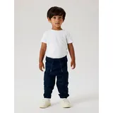 NAME IT Cargohose NAME IT "NMMBEN CARGO R TWI PANT 1771-HI NOOS", Jungen, Gr. 116, N-Gr, blau (navy blazer), Twill, Obermaterial: 98% Baumwolle, 2% Elasthan, unifarben, modisch, relaxed fit knöchellang, Hosen
