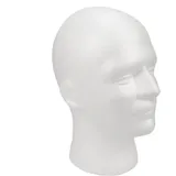 Männlicher Schaumstoffkopf, Kopf-Schaumstoff, Schaufensterpuppenständer, Modell-Display, weiße Perücke für Hüte, Haarteile