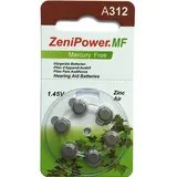 60x Typ 312 PR41 ZeniPower Hörgerätebatterien 1,45 V - Braun