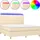 vidaXL Boxspringbett mit Matratze & LED Creme 180x200 cm Stoff