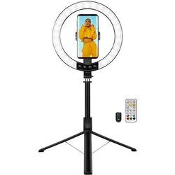 LogiLink Smartphone-Ringlicht mit Selfie-Stick-Stativ Fernauslöser 25 cm Durchmesser