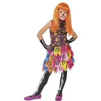 Rubies Skelit-Kostüm der Toten für Mädchen, Kleid und Strumpfhose, offizielle Rubies für Halloween, Karneval, Partys und Geburtstage