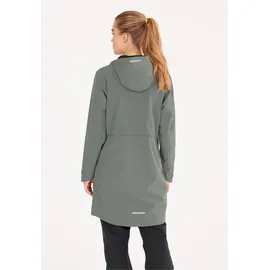 Weather Report Outdoorjacke WEATHER REPORT "Dayton", Damen, Gr. 44, grau (hellgrau), 90% Polyester, 10% Elasthan, unifarben, lang, ohne Ausschnitt, Jacken Outdoorjacke, mit getapten Nähten