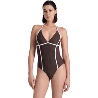 Arena Pro_file Tie Back One Piece Swimsuit, Sepia-white, L