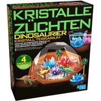 4M HCM Kinzel 68678 Experimentierkasten Kristalle züchten Dinosaurier Terrarium Kristallzüchtung, Mehrfarbig, 27 x 23,5 x 8cm