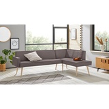 exxpo - sofa fashion Lungo 158 x 84 x 239 cm Veloursstoff langer Schenkel links taupe