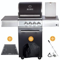 ALLGRILL CHEF Paket S1 Backburner Seitenkocher GRATIS: Cover, Grillplatte,