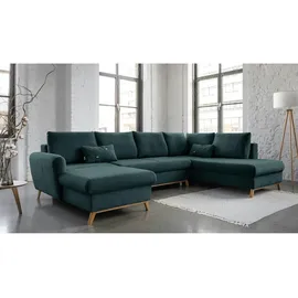 miuform Eckcouch Polyester 8-Sitzer Türkis