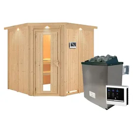 Karibu Jarin inkl. 9 kW Ofen + ext. Steuerung + Dachkranz