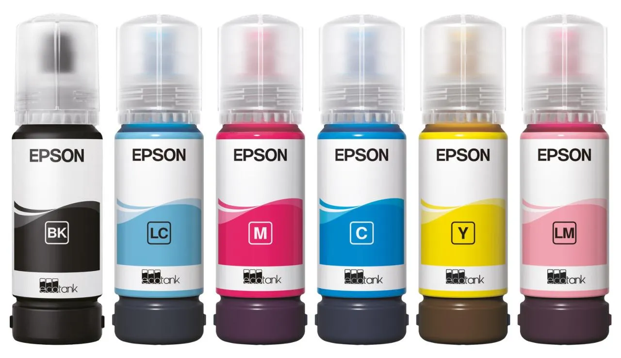 Epson Original EcoTank 107 Tintenflaschen - 6er Multipack schwarz, cyan, magenta, gelb, cyan hell, magenta hell