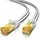 Primewire Flachbandpatchkabel CAT 7 mit Braiding, Gigabit Ethernet LAN Kabel 10 Gbit/s U/FTP PIMF, Netzwerkkabel - 15m