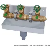 Schlösser Armaturen Kompakt-Verteilerstation 3-strang DN 25 mit Ablaufrinne