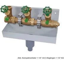 Schlösser Armaturen Kompakt-Verteilerstation 3-strang DN 25 mit Ablaufrinne