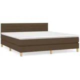 vidaXL Boxspringbett mit Matratze Dunkelbraun 160x200 cm Stoff