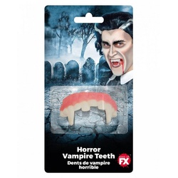 Horror-Shop Vampir-Kostüm Vampirzähne Oberkiefer rosa|weiß